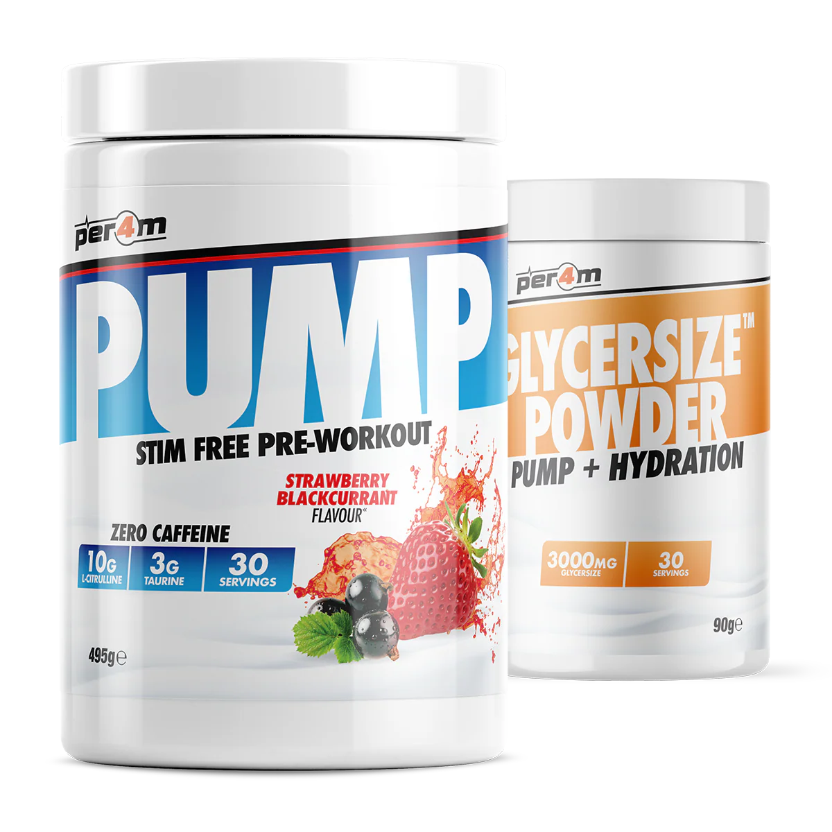 Pump Stim Free Pre Workout with Glycersizeâ„¢ Strawberry Blackcurrant